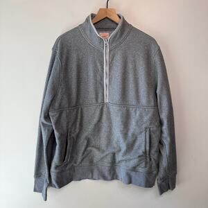 J. Crew Men's Half Zip Mock Neck Pullover Sweater Top Gray Size X-Large